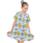 Summer Pattern Texture Vibes Kids  Short Sleeve Shirt Dress