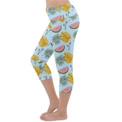 Lightweight Velour Capri Yoga Leggings 