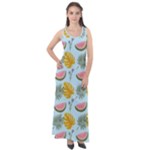 Summer Pattern Texture Vibes Sleeveless Velour Maxi Dress