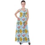 Summer Pattern Texture Vibes Empire Waist Velour Maxi Dress