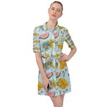 Summer Pattern Texture Vibes Belted Shirt Dress