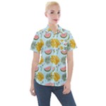 Summer Pattern Texture Vibes Women s Short Sleeve Pocket Shirt