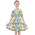 Summer Pattern Texture Vibes Kids  All Frills Chiffon Dress