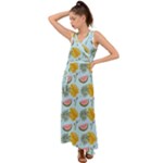 Summer Pattern Texture Vibes V-Neck Chiffon Maxi Dress