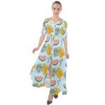 Summer Pattern Texture Vibes Waist Tie Boho Maxi Dress