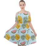 Summer Pattern Texture Vibes Cut Out Shoulders Chiffon Dress