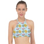Summer Pattern Texture Vibes Halter Bikini Top