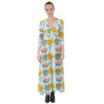 Summer Pattern Texture Vibes Button Up Maxi Dress