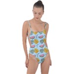 Summer Pattern Texture Vibes Tie Strap One Piece Swimsuit