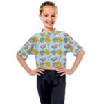 Summer Pattern Texture Vibes Kids Mock Neck T-Shirt