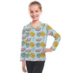Summer Pattern Texture Vibes Kids  Long Mesh T-Shirt