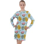 Summer Pattern Texture Vibes Long Sleeve Hoodie Dress