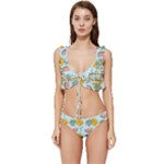 Summer Pattern Texture Vibes Low Cut Ruffle Edge Bikini Set
