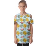 Summer Pattern Texture Vibes Fold Over Open Sleeve Top