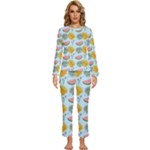 Summer Pattern Texture Vibes Womens  Long Sleeve Lightweight Pajamas Set