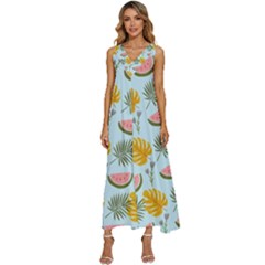 V-Neck Sleeveless Wide Leg Pants Overalls 