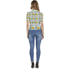 Puffed Short Sleeve Button Up Jacket 
