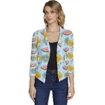 Summer Pattern Texture Vibes Women s Casual 3/4 Sleeve Spring Jacket
