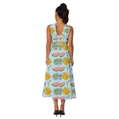 Sleeveless Cross Front Cocktail Midi Chiffon Dress 