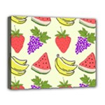 Fruits Pattern Background Food Canvas 14  x 11  (Stretched)