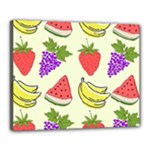 Fruits Pattern Background Food Canvas 20  x 16  (Stretched)