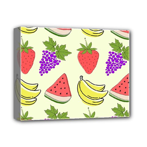 Fruits Pattern Background Food Deluxe Canvas 14  x 11  (Stretched) from ArtsNow.com