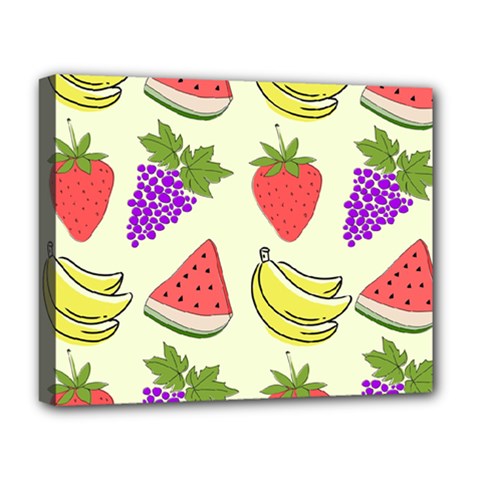 Fruits Pattern Background Food Deluxe Canvas 20  x 16  (Stretched) from ArtsNow.com