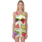 Fruits Pattern Background Food One Piece Boyleg Swimsuit
