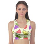 Fruits Pattern Background Food Fitness Sports Bra
