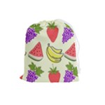 Fruits Pattern Background Food Drawstring Pouch (Large)