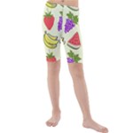 Fruits Pattern Background Food Kids  Mid Length Swim Shorts