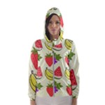 Fruits Pattern Background Food Women s Hooded Windbreaker