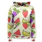 Fruits Pattern Background Food Women s Pullover Hoodie