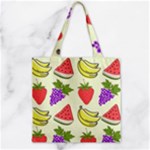 Fruits Pattern Background Food Zipper Grocery Tote Bag