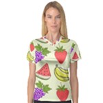 Fruits Pattern Background Food V-Neck Sport Mesh T-Shirt