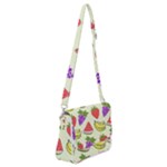 Fruits Pattern Background Food Shoulder Bag with Back Zipper