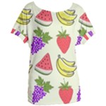 Fruits Pattern Background Food Women s Oversized T-Shirt