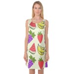 Fruits Pattern Background Food Sleeveless Satin Nightdress