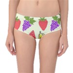 Fruits Pattern Background Food Mid-Waist Bikini Bottoms