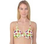 Fruits Pattern Background Food Reversible Tri Bikini Top