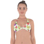 Fruits Pattern Background Food Halter Neck Bikini Top