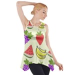 Fruits Pattern Background Food Side Drop Tank Tunic
