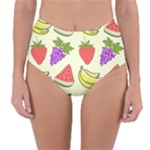 Fruits Pattern Background Food Reversible High-Waist Bikini Bottoms