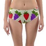 Fruits Pattern Background Food Reversible Mid-Waist Bikini Bottoms
