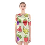 Fruits Pattern Background Food Shoulder Cutout One Piece Dress