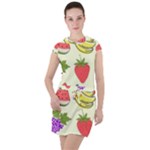 Fruits Pattern Background Food Drawstring Hooded Dress