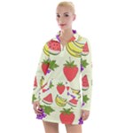 Fruits Pattern Background Food Women s Long Sleeve Casual Dress