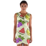 Fruits Pattern Background Food Wrap Front Bodycon Dress