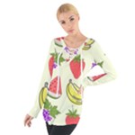 Fruits Pattern Background Food Tie Up T-Shirt