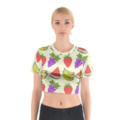 Fruits Pattern Background Food Cotton Crop Top from ArtsNow.com